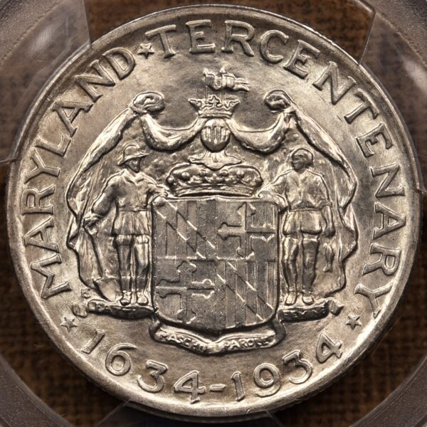 1934 Maryland Silver Commemorative PCGS MS65 - Image 2