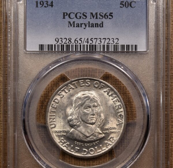 1934 Maryland Silver Commemorative PCGS MS65 - Image 3