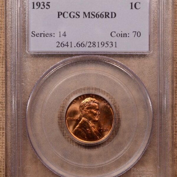 1935 Lincoln Cent PCGS MS66 RD - Image 3