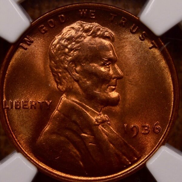 1936 Lincoln Cent NGC MS66 RB