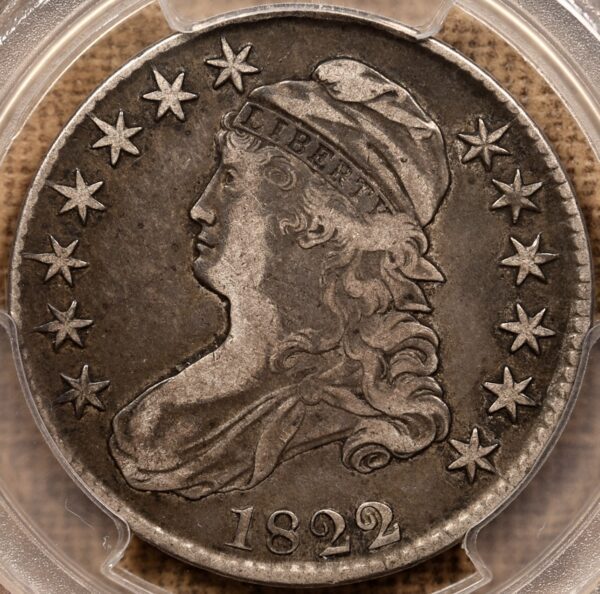 1822/1 O.101 Capped Bust Half Dollar PCGS VF30 CAC, ex. Brunner