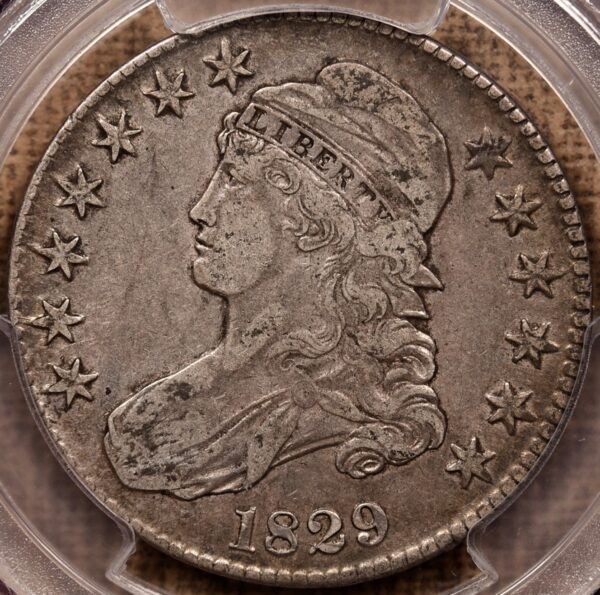 1829 O.105 Capped Bust Half Dollar PCGS VF30 CAC, ex. Brunner