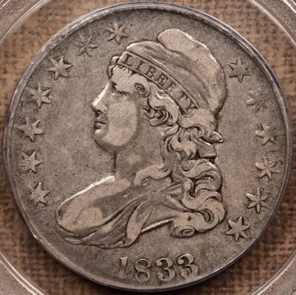 1833 O.111 R4+ Capped Bust Half Dollar PCGS VF30 CAC, ex. Brunner