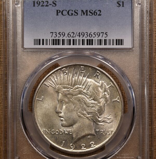 1922-S Peace Dollar PCGS MS62 - Image 3