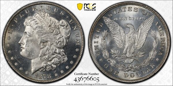 1878 8TF V.6 Morgan Dollar PCGS MS64, PL-ish - Image 6