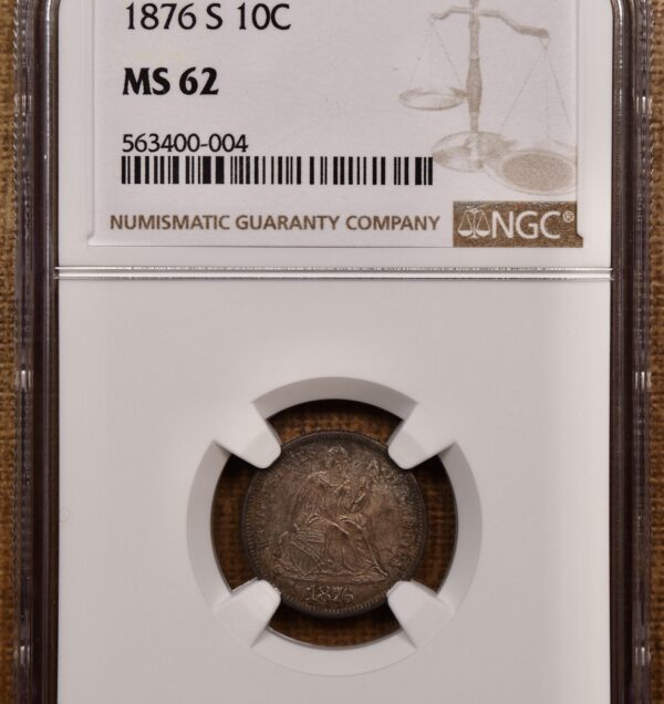 1876-S Seated Liberty Dime NGC MS62 - Image 3