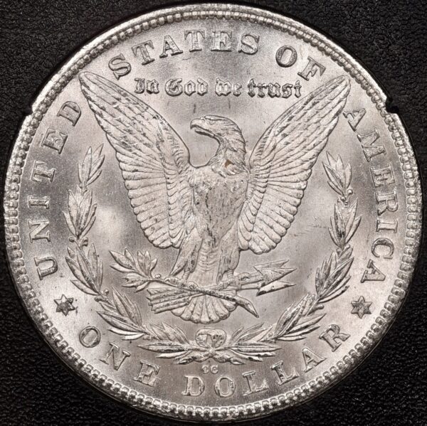 1880-CC V.8 8/7 GSA Hardpack Morgan Dollar NGC MS63 - Image 2