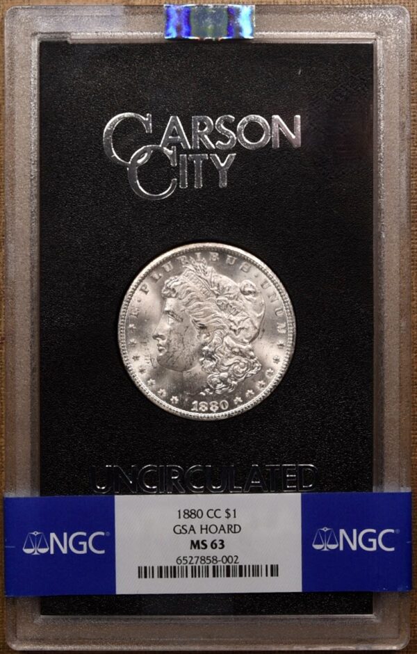 1880-CC V.8 8/7 GSA Hardpack Morgan Dollar NGC MS63 - Image 4