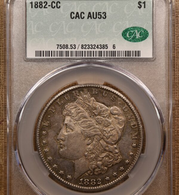 1882-CC Morgan Dollar CACG AU53 - Image 3