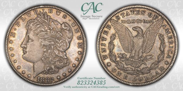 1882-CC Morgan Dollar CACG AU53 - Image 4