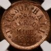 1863 Civil War Store Card F-525C-3a Jackson, MI, William Jackson, Groceries NGC MS65 RB
