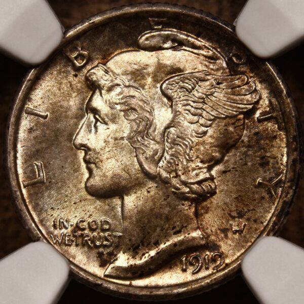 1919 Mercury Dime NGC MS64 FB