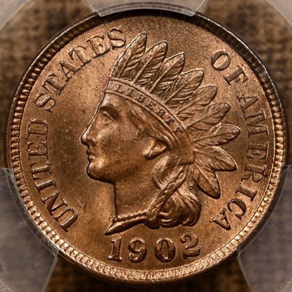 1902 Bronze Indian Cent PCGS MS64 RB