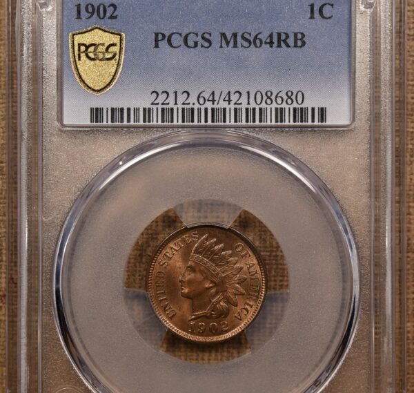 1902 Bronze Indian Cent PCGS MS64 RB - Image 3