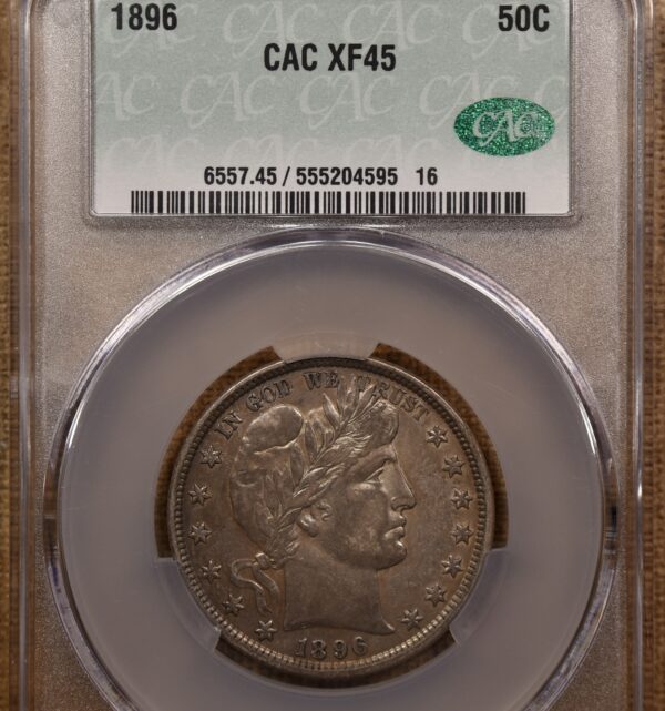 1896 Barber Half Dollar CACG XF45 - Image 3