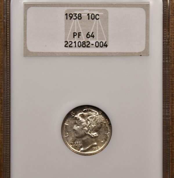 1938 Mercury Dime NGC Fatty PR64 - Image 3