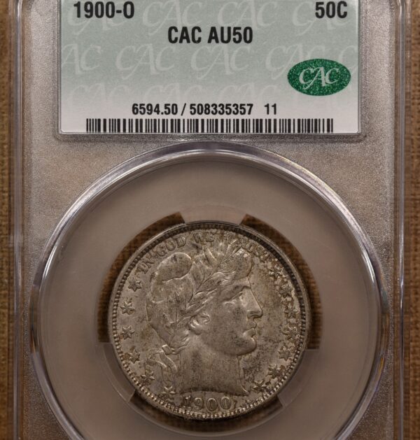 1900-O Barber Half Dollar CACG AU50 - Image 3