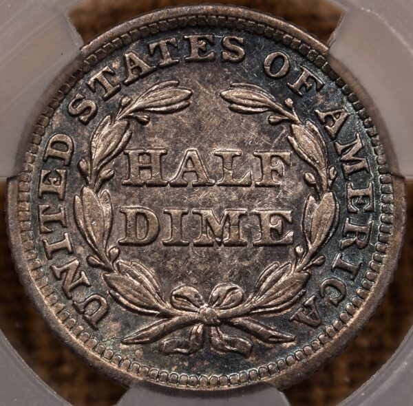 1853 No Arrows Liberty Seated Half Dime CACG AU55 - Image 2