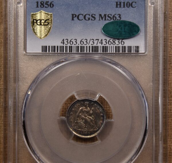 1856 Liberty Seated Half Dime PCGS MS63 CAC - Image 3