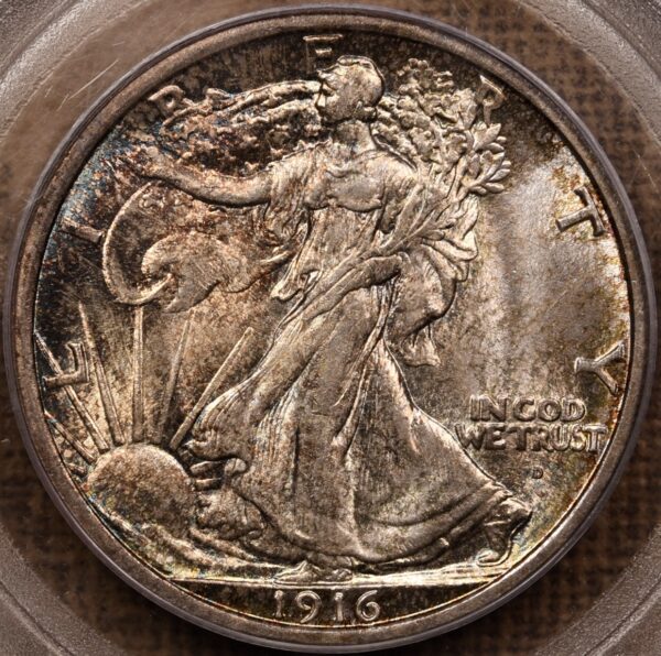 1916-D Walking Liberty Half Dollar PCGS MS64 CAC