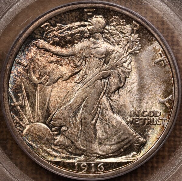 1916-D Walking Liberty Half Dollar PCGS MS64 CAC - Image 7