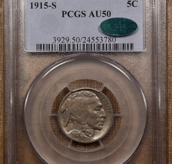 1915-S Buffalo Nickel PCGS AU50 CAC - Image 3