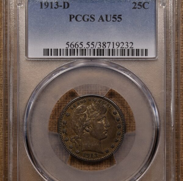 1913-D Barber Quarter PCGS AU55 - Image 3