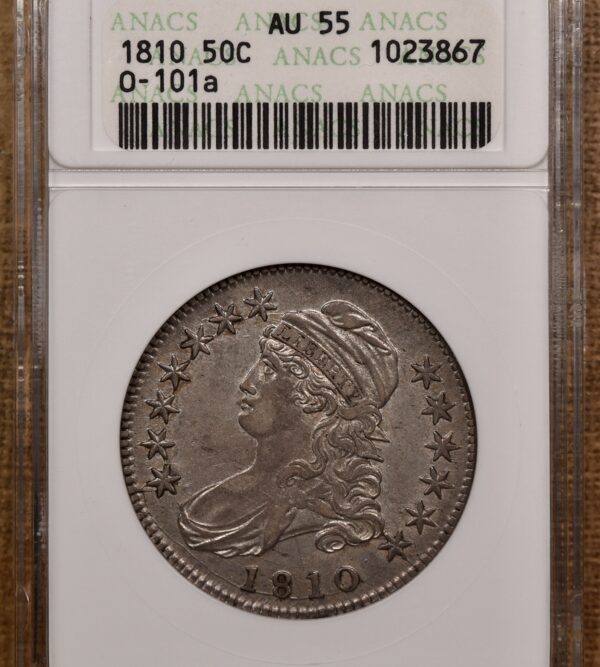 1810 O.101a Capped Bust Half Dollar old ANACS AU55 - Image 3