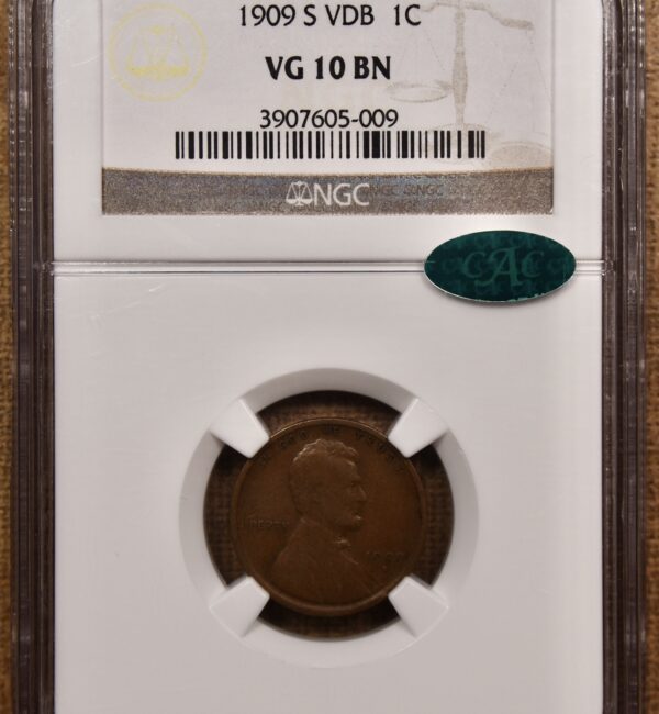 1909-S VDB Lincoln Cent NGC VG10 BN CAC - Image 3