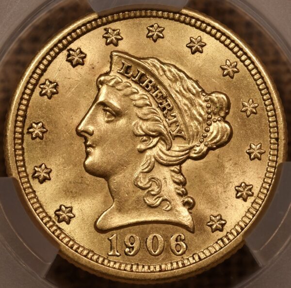 1906 $2.50 Liberty Head Quarter Eagle CACG MS63