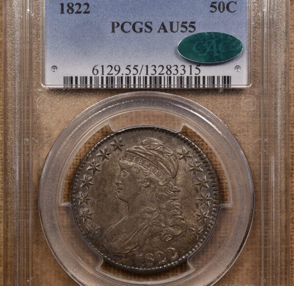 1822 O.106 Capped Bust Half Dollar PCGS AU55 CAC - Image 3