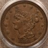 1854 Braided Hair Half Cent PCGS MS62 BN OGH
