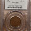 1854 Braided Hair Half Cent PCGS MS62 BN OGH - Image 3