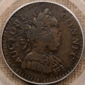 1786 M.1/A R4+ Small Head Right Et Lib-Inde Connecticut Copper, PCGS VF20