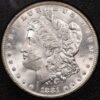 1881-CC GSA Morgan Dollar NGC MS63, Reverse bag rainbow