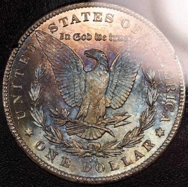 1881-CC GSA Morgan Dollar NGC MS63, Reverse bag rainbow - Image 7