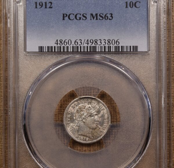 1912 Barber Dime PCGS MS63 - Image 3