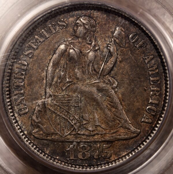 1875 Liberty Seated Dime PCGS MS63 - Image 4