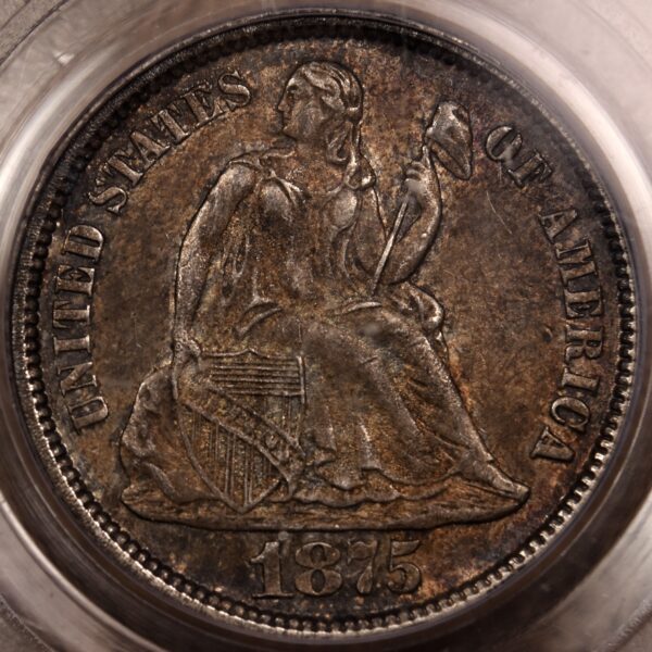 1875 Liberty Seated Dime PCGS MS63 - Image 5