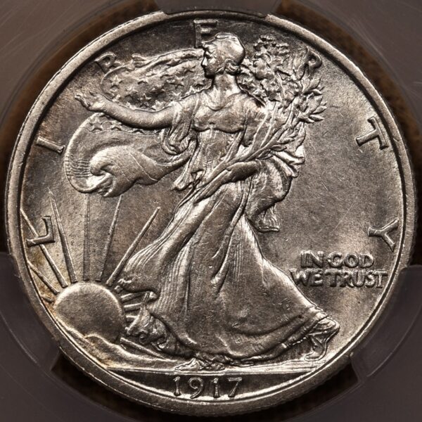 1917 Walking Liberty Half Dollar CACG AU55