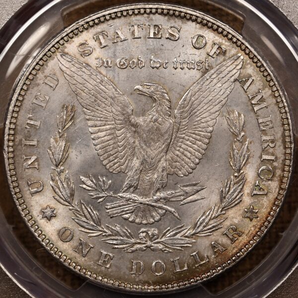 1878 VAM 82 7TF Reverse of 1878 Morgan Dollar PCGS MS63, Flashy Color! - Image 2