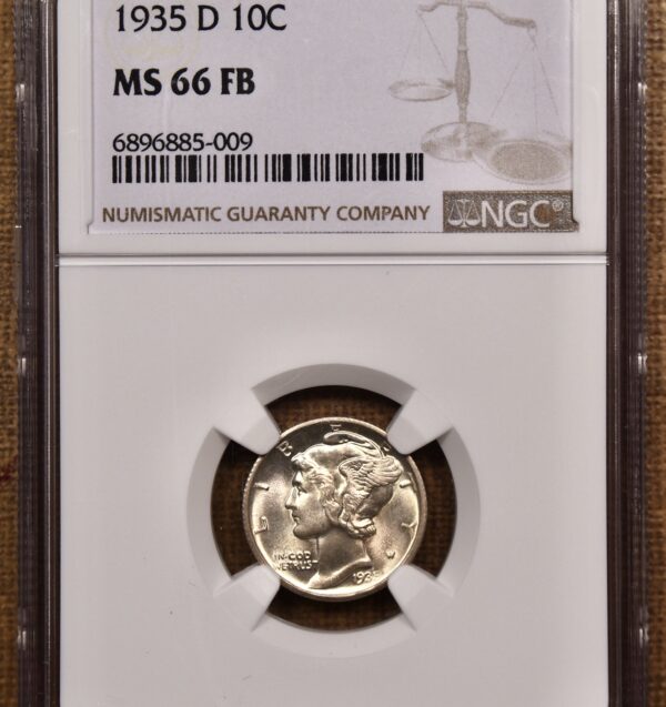 1935-D Mercury Dime NGC MS66 FB - Image 3