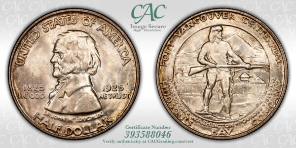 1925 Vancouver Silver Commemorative CACG MS65 - Image 4