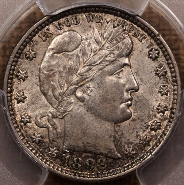 1892 Barber Quarter PCGS AU58 CAC