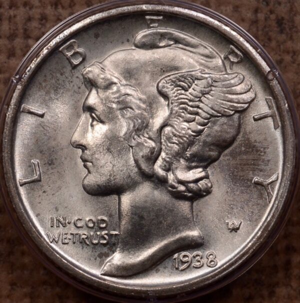 1938-D Mercury Dime PCGS MS64 FB Rattler