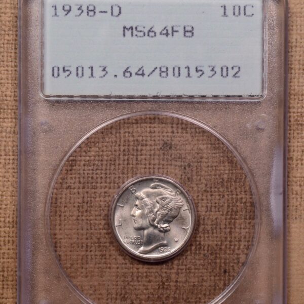 1938-D Mercury Dime PCGS MS64 FB Rattler - Image 3