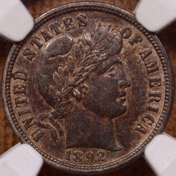 1892-O Barber Dime NGC AU58