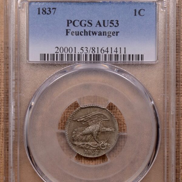 1837 5/G Feuchtwanger cent PCGS AU53 - Image 3