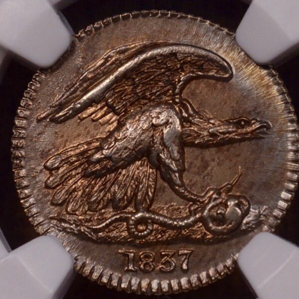 1837 NEW YORK Hard Times Token HT-268(6I) cent NGC MS64