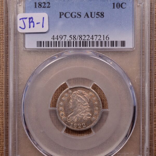 1822 JR-1 Capped Bust Dime PCGS AU58 - Image 3